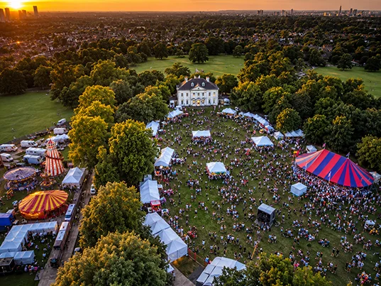 Completed festival marquee installation