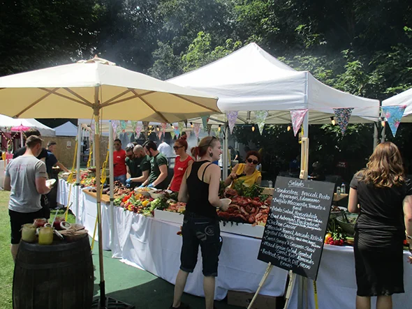 Festival gazebos used for covered event spaces