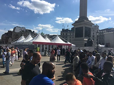 Festival marquee installation at EID Festival