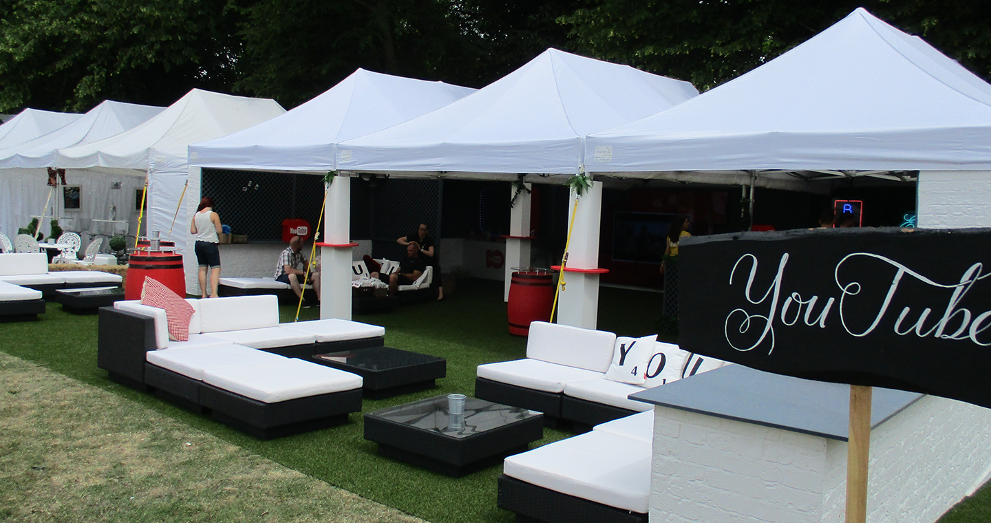 Furnished and equipped marquee at a festival