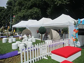 Gazebos installed for festival