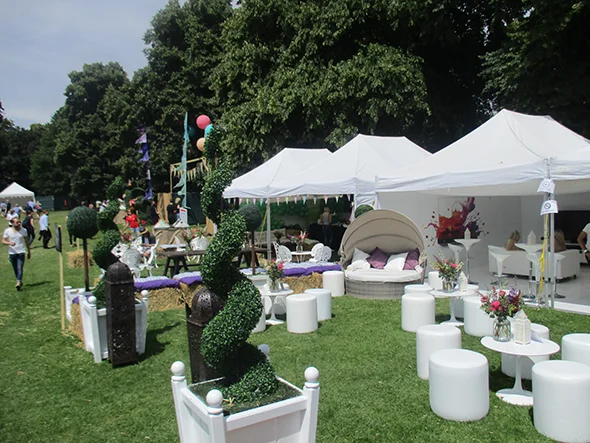Pop-up marquee used at an outdoor festival