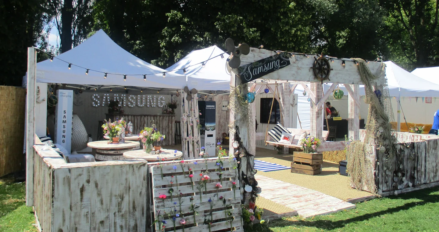 Temporary staff welfare marquee at a festival
